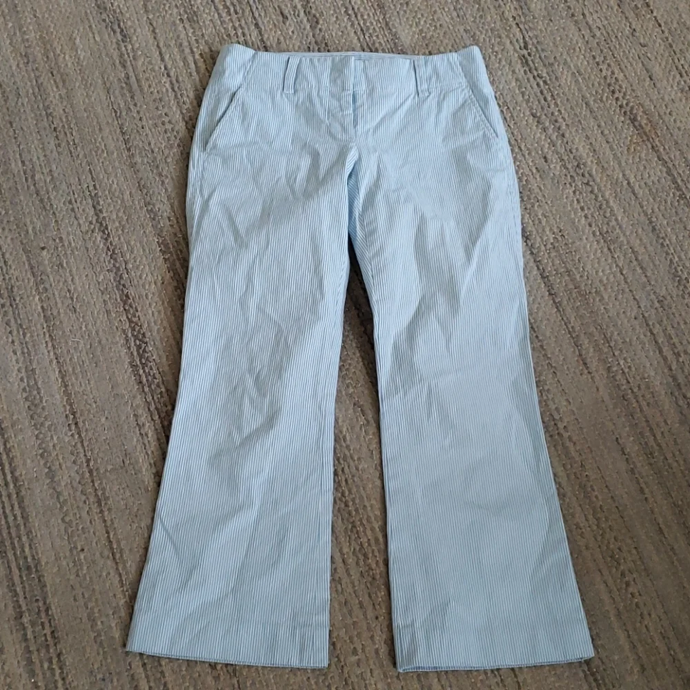 Theory blue white striped cropped pants (0) - Picture 1 of 16